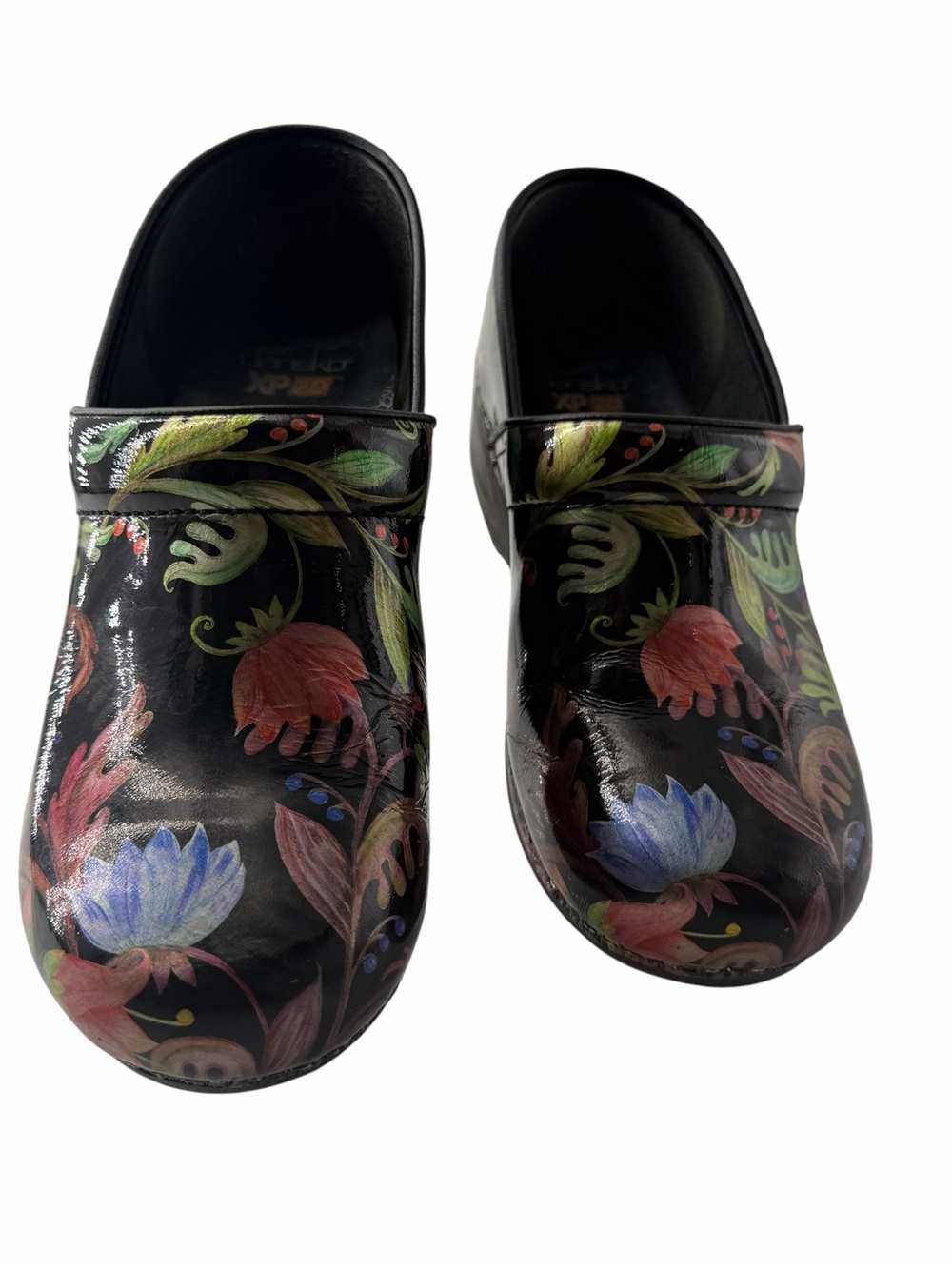 Dansko XP 2.0 Patent Leather Clogs Tropical Whimsigoth Goblincore Nurse Size 39